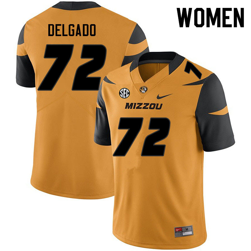Women #72 Xavier Delgado Missouri Tigers College Football Jerseys Sale-Yellow - Click Image to Close